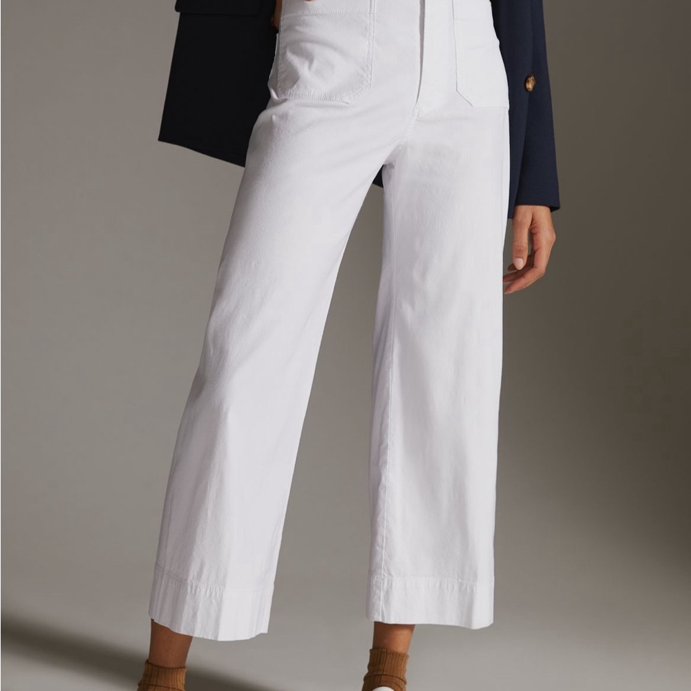 ANTHROPOLOGIE- Colette Cropped Wide-Leg Pants By Maeve- 31